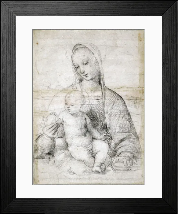 Framed Print : Madonna with the Pomegranate, c. 1504. Artist: Raphael (1483-1520) Framed Print : Madonna with the Pomegranate, c. 1504. Artist: Raphael (1483-1520)