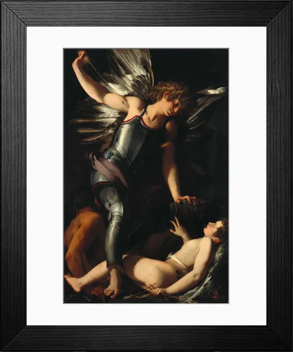 Framed Print : The Divine Eros Defeats the Earthly Eros, ca 1602. Artist: Baglione, Giovanni (1566-1643) Framed Print : The Divine Eros Defeats the Earthly Eros, ca 1602. Artist: Baglione, Giovanni (1566-1643)