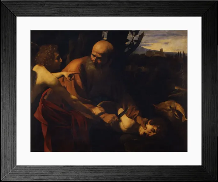 Framed Print : Abraham Sacrificing Isaac, 1603-1604. Artist: Caravaggio, Michelangelo (1571-1610) Framed Print : Abraham Sacrificing Isaac, 1603-1604. Artist: Caravaggio, Michelangelo (1571-1610)