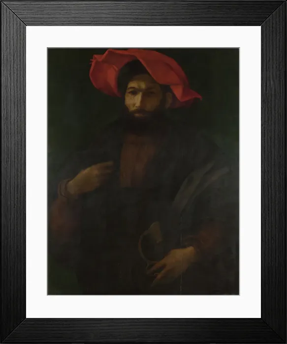 Framed Print : A Knight of Saint John, ca 1530. Artist: Caravaggio, Polidoro da (ca 1499-1543) Framed Print : A Knight of Saint John, ca 1530. Artist: Caravaggio, Polidoro da (ca 1499-1543)