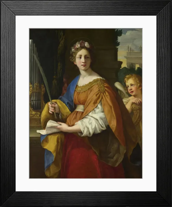 Framed Print : Saint Cecilia, 1620-1625. Artist: Cortona, Pietro da (1596-1669) Framed Print : Saint Cecilia, 1620-1625. Artist: Cortona, Pietro da (1596-1669)