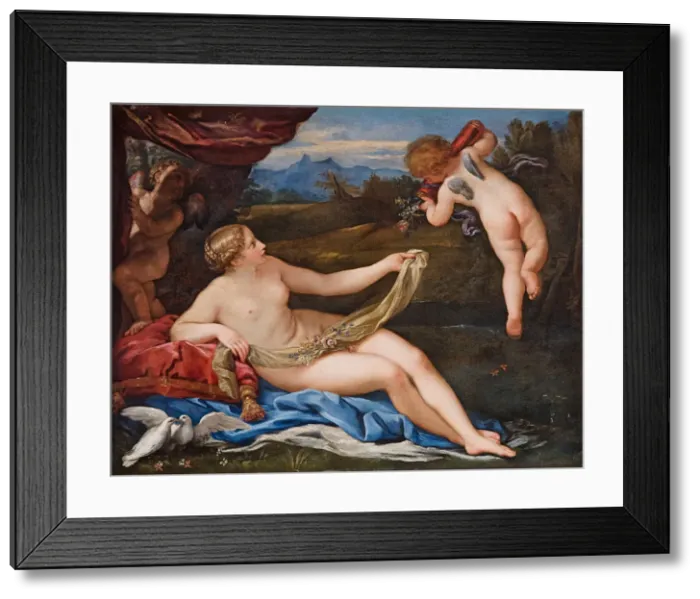 Framed Print : Venus and Cupid. Artist: Maratta, Carlo (1625-1713) Framed Print : Venus and Cupid. Artist: Maratta, Carlo (1625-1713)