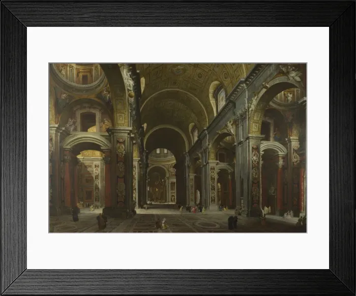 Framed Print : Interior of the Basilica of Saint Peter in Rome, before 1742. Artist: Panini, Giovanni Paolo (1691-1765) Framed Print : Interior of the Basilica of Saint Peter in Rome, before 1742. Artist: Panini, Giovanni Paolo (1691-1765)
