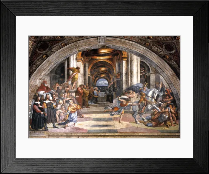 Framed Print : The Expulsion of Heliodorus, 1511-1512. Artist: Raphael (1483-1520) Framed Print : The Expulsion of Heliodorus, 1511-1512. Artist: Raphael (1483-1520)