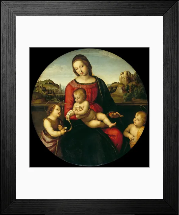 Framed Print : Mary with the Child, John the Baptist and a Holy Boy (Madonna Terranuova), c. 1505. Artist: Raphael (1483-1520) Framed Print : Mary with the Child, John the Baptist and a Holy Boy (Madonna Terranuova), c. 1505. Artist: Raphael (1483-1520)