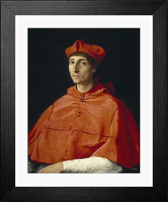 Framed Print : Portrait of a Cardinal, c. 1510. Artist: Raphael (1483-1520) Framed Print : Portrait of a Cardinal, c. 1510. Artist: Raphael (1483-1520)