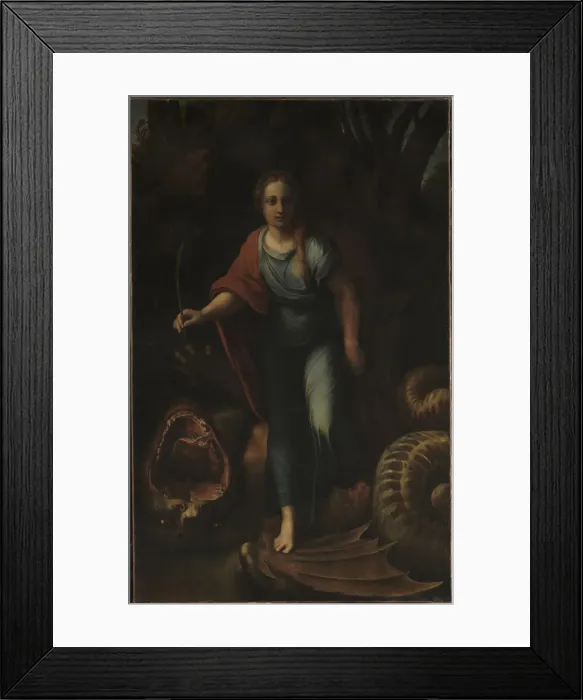 Framed Print : Saint Margaret, ca 1518. Artist: Raphael (1483-1520) Framed Print : Saint Margaret, ca 1518. Artist: Raphael (1483-1520)