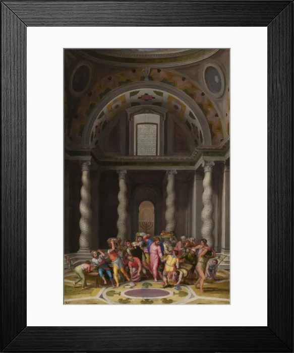 Framed Print : The Purification of the Temple, after 1550. Artist: Venusti, Marcello (1512  /  15-1579)