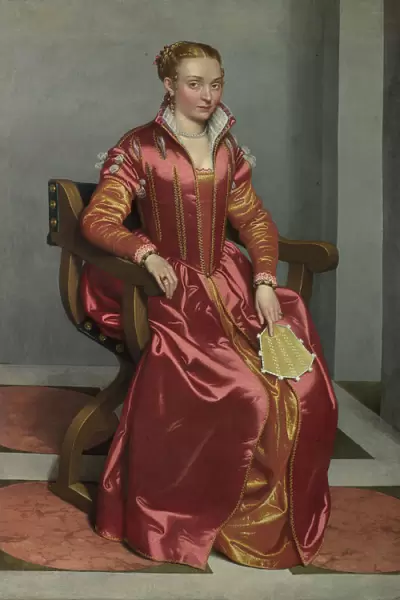Portrait of a Lady (La Dama in Rosso), c. 1560. Artist: Moroni, Giovan Battista (1520  /  25-1578)