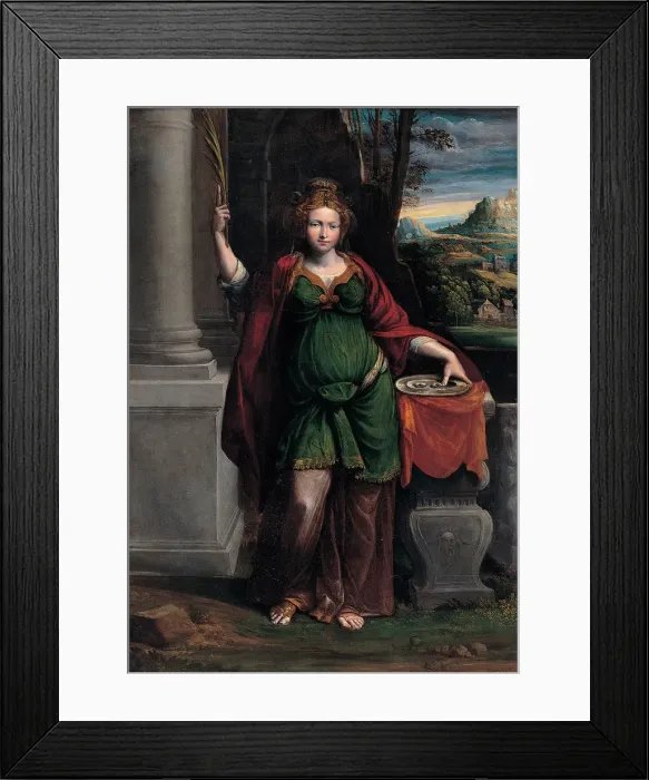 Framed Print : Saint Lucy, 1535-1540. Artist: Garofalo, Benvenuto Tisi da (1481-1559) Framed Print : Saint Lucy, 1535-1540. Artist: Garofalo, Benvenuto Tisi da (1481-1559)