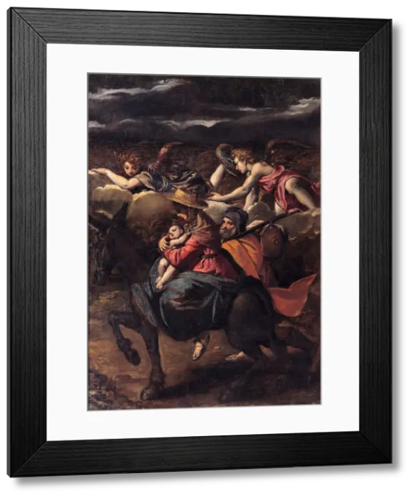 Framed Print : The Flight into Egypt, 1585. Artist: Scarsellino (Scarsella), Ippolito (1551-1620) Framed Print : The Flight into Egypt, 1585. Artist: Scarsellino (Scarsella), Ippolito (1551-1620)