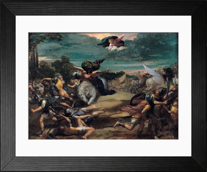 Framed Print : The Conversion on the Way to Damascus, 1590-1595. Artist: Scarsellino (Scarsella), Ippolito (1551-1620) Framed Print : The Conversion on the Way to Damascus, 1590-1595. Artist: Scarsellino (Scarsella), Ippolito (1551-1620)