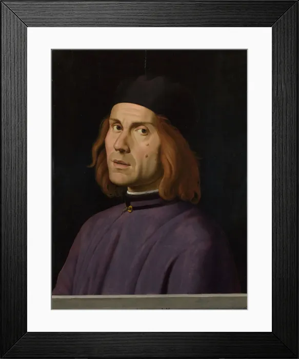 Framed Print : Portrait of Battista Fiera, c. 1508. Artist: Costa, Lorenzo (1460-1535) Framed Print : Portrait of Battista Fiera, c. 1508. Artist: Costa, Lorenzo (1460-1535)