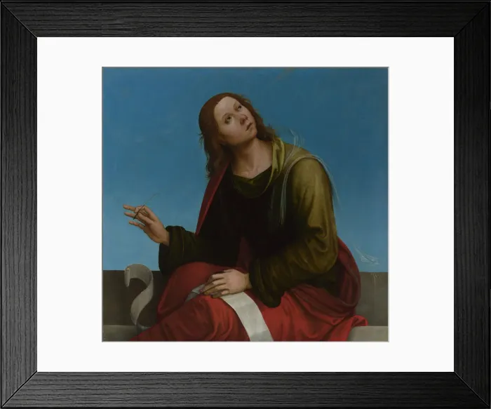 Framed Print : Saint John the Evangelist (High Altarpiece, Oratory of S. Pietro in Vincoli), 1505. Artist: Costa, Lorenzo (1460-1535) Framed Print : Saint John the Evangelist (High Altarpiece, Oratory of S. Pietro in Vincoli), 1505. Artist: Costa, Lorenzo (1460-1535)