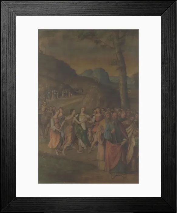 Framed Print : The Dance of Miriam (from the Story of Moses), after 1508. Artist: Costa, Lorenzo (1460-1535) Framed Print : The Dance of Miriam (from the Story of Moses), after 1508. Artist: Costa, Lorenzo (1460-1535)
