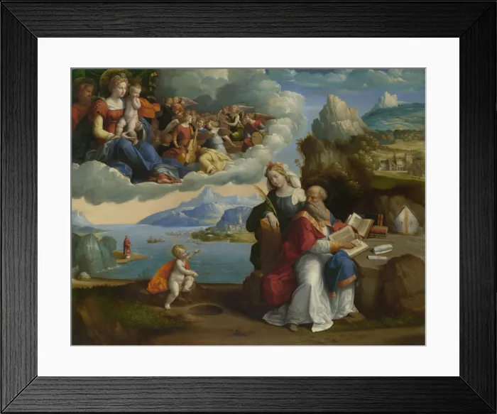 Framed Print : The Vision of Saint Augustine, c. 1520. Artist: Garofalo, Benvenuto Tisi da (1481-1559) Framed Print : The Vision of Saint Augustine, c. 1520. Artist: Garofalo, Benvenuto Tisi da (1481-1559)