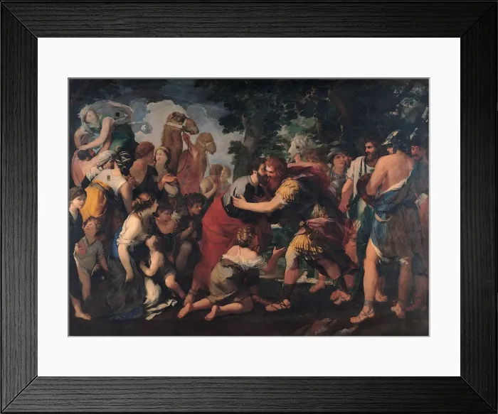 Framed Print : Meeting between Esau and Jacob, 1636-1641. Artist: Bottala, Giovanni Maria (1613-1644) Framed Print : Meeting between Esau and Jacob, 1636-1641. Artist: Bottala, Giovanni Maria (1613-1644)
