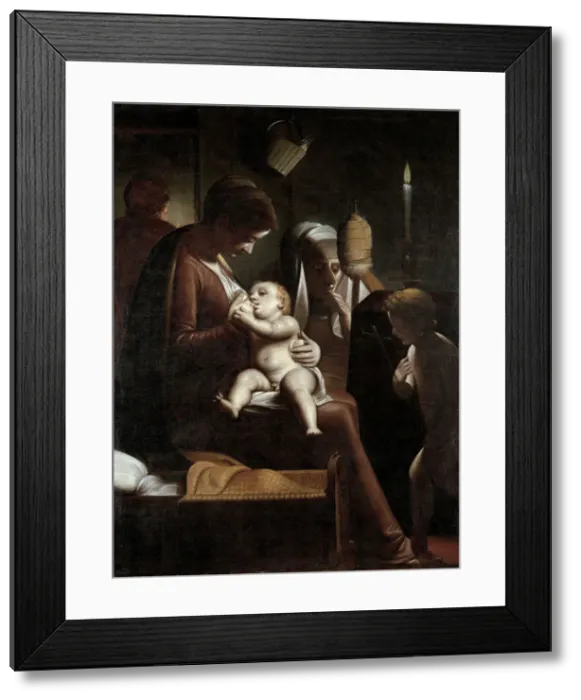 Framed Print : Madonna of the Candle, 1570-1575. Artist: Cambiaso (Cambiasi), Luca (1527-1585) Framed Print : Madonna of the Candle, 1570-1575. Artist: Cambiaso (Cambiasi), Luca (1527-1585)