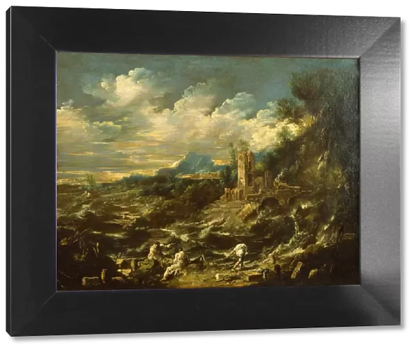 Landscape with Stormy Sea, ca 1720. Artist: Magnasco, Alessandro (1667-1749)
