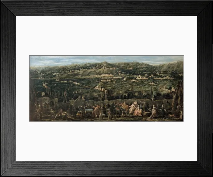 Framed Print : Garden Party in Albaro, c. 1740. Artist: Magnasco, Alessandro (1667-1749) Framed Print : Garden Party in Albaro, c. 1740. Artist: Magnasco, Alessandro (1667-1749)
