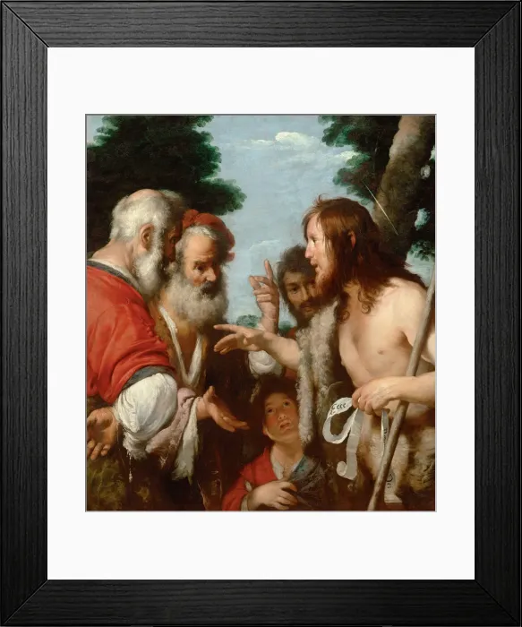 Framed Print : The Sermon of Saint John the Baptist, c. 1644. Artist: Strozzi, Bernardo (1581-1644)