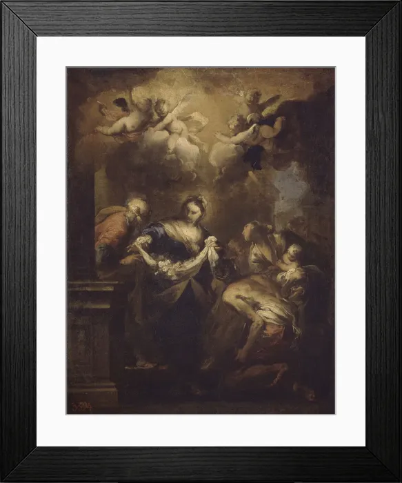 Framed Print : The Miracle of the Roses, 1650s. Artist: Castello, Valerio (1624-1659) Framed Print : The Miracle of the Roses, 1650s. Artist: Castello, Valerio (1624-1659)