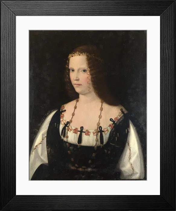 Framed Print : Portrait of a Young Lady, c. 1510. Artist: Veneto, Bartolomeo (1502-1555) Framed Print : Portrait of a Young Lady, c. 1510. Artist: Veneto, Bartolomeo (1502-1555)