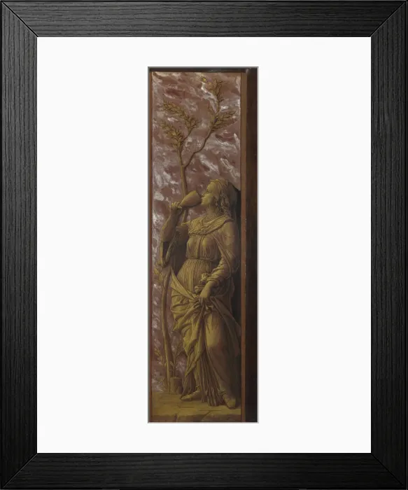 Framed Print : A Woman Drinking, c. 1500. Artist: Mantegna, Andrea (1431-1506) Framed Print : A Woman Drinking, c. 1500. Artist: Mantegna, Andrea (1431-1506)