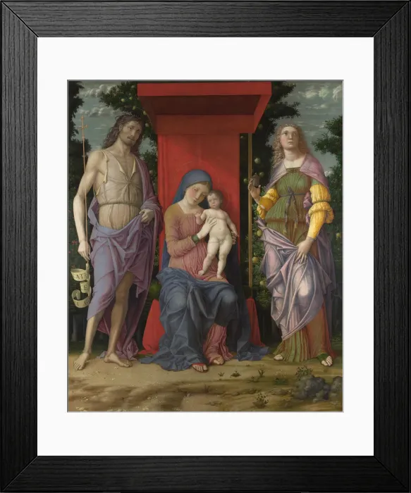Framed Print : The Virgin and Child with the Magdalen and Saint John the Baptist, c. 1495. Artist: Mantegna, Andrea (1431-1506) Framed Print : The Virgin and Child with the Magdalen and Saint John the Baptist, c. 1495. Artist: Mantegna, Andrea (1431-1506)
