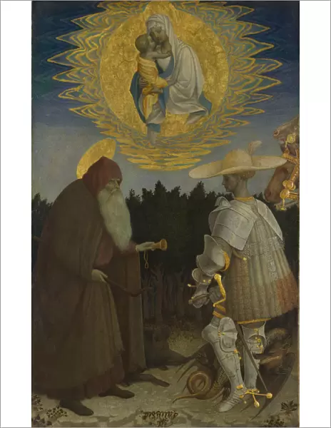 The Virgin and Child with Saints Anthony Abbot and George, c. 1440. Artist: Pisanello, Antonio (1395-1455)