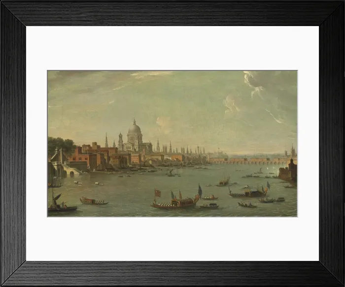 Framed Print : Four views of London: The Thames looking towards St. Pauls. Artist: Joli, Antonio (1700-1777) Framed Print : Four views of London: The Thames looking towards St. Pauls. Artist: Joli, Antonio (1700-1777)