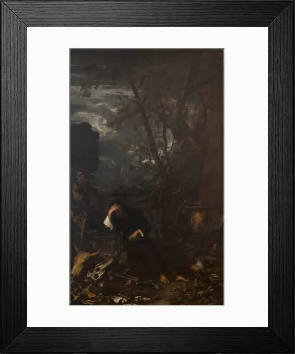 Framed Print : Democritus in Meditation, 1651. Artist: Rosa, Salvatore (1615-1673) Framed Print : Democritus in Meditation, 1651. Artist: Rosa, Salvatore (1615-1673)
