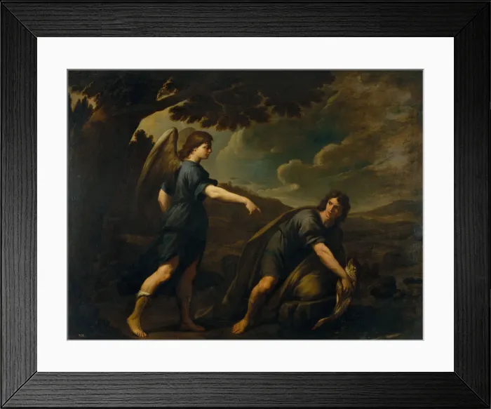 Framed Print : The Angel and Tobias with the Fish, c. 1640. Artist: Vaccaro, Andrea (1604-1670) Framed Print : The Angel and Tobias with the Fish, c. 1640. Artist: Vaccaro, Andrea (1604-1670)