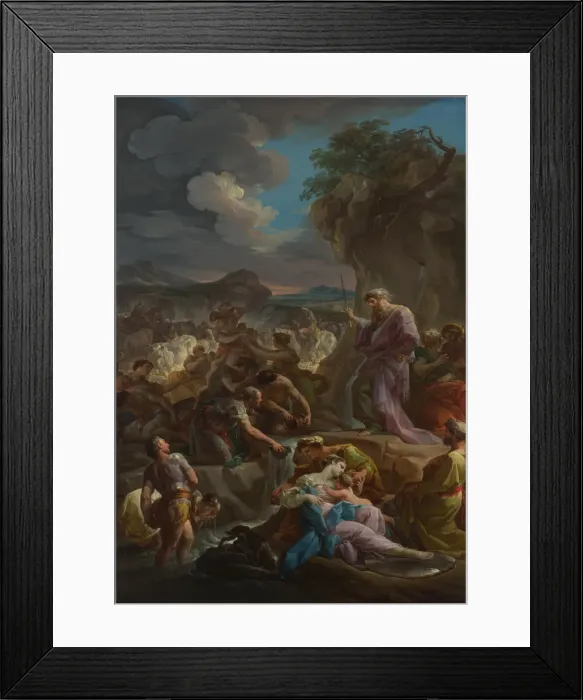 Framed Print : Moses striking the Rock, 1744. Artist: Giaquinto, Corrado (1703-1766)