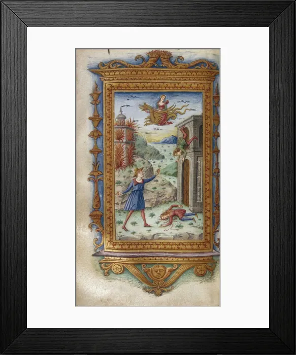Framed Print : Death of the sons of Medea (Illustration for The Heroides by Ovid), 1485-1499. Artist: Majorana, Cristoforo (active ca. 1480-1494) Framed Print : Death of the sons of Medea (Illustration for The Heroides by Ovid), 1485-1499. Artist: Majorana, Cristoforo (active ca. 1480-1494)