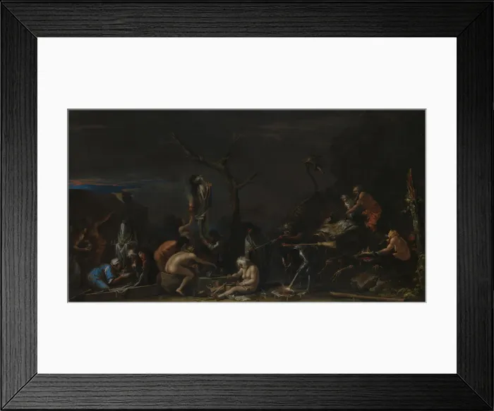 Framed Print : Witches at their Incantations, c. 1646. Artist: Rosa, Salvatore (1615-1673) Framed Print : Witches at their Incantations, c. 1646. Artist: Rosa, Salvatore (1615-1673)