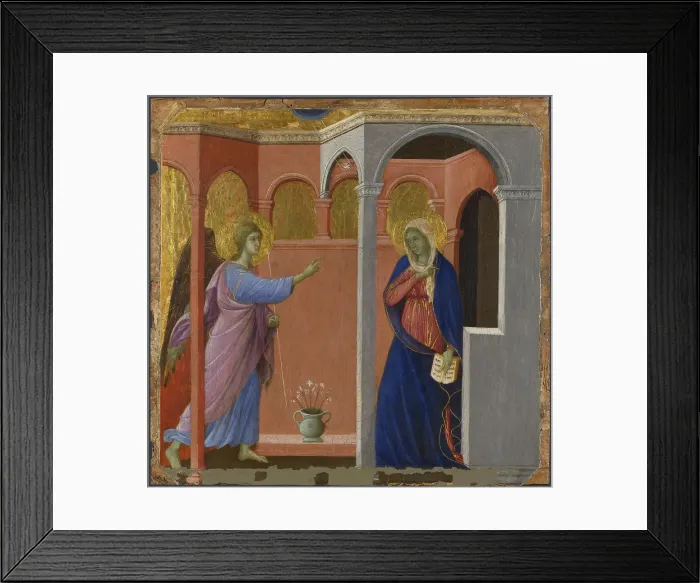 Framed Print : The Annunciation, ca 1308-1311. Artist: Duccio di Buoninsegna (1260-1318) Framed Print : The Annunciation, ca 1308-1311. Artist: Duccio di Buoninsegna (1260-1318)