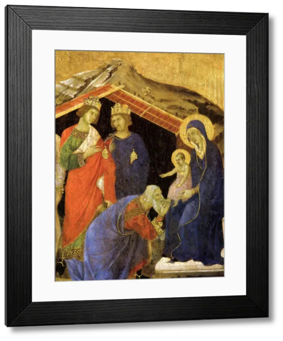 Framed Print : The Adoration of the Magi. Detail of the Maesta Altarpiece, ca 1308-1311. Artist: Duccio di Buoninsegna (ca 1255-1319)