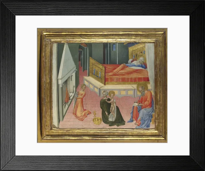 Framed Print : The Birth of Saint John the Baptist (Predella Panel), 1454. Artist: Giovanni di Paolo (ca 1403-1482) Framed Print : The Birth of Saint John the Baptist (Predella Panel), 1454. Artist: Giovanni di Paolo (ca 1403-1482)
