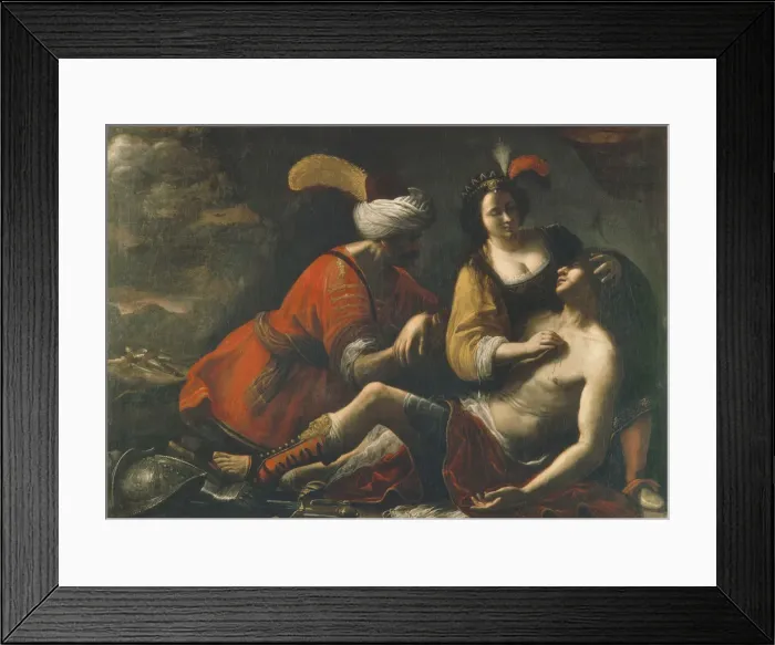 Framed Print : Tancred and Erminia. Artist: Manetti, Rutilio (1571-1639) Framed Print : Tancred and Erminia. Artist: Manetti, Rutilio (1571-1639)