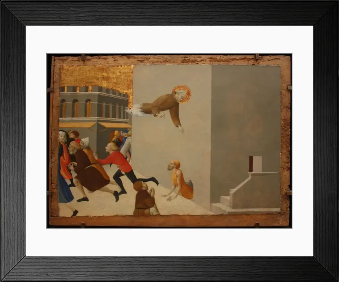 Framed Print : The blessed Ranieri frees the poors from a Florentine jail (From Borgo del Santo Sepolcro Altarpiece), 1437-1444. Artist: Sassetta (1392-1450) Framed Print : The blessed Ranieri frees the poors from a Florentine jail (From Borgo del Santo Sepolcro Altarpiece), 1437-1444. Artist: Sassetta (1392-1450)