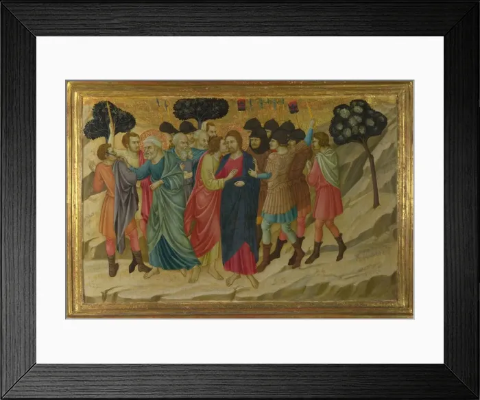 Framed Print : The Betrayal of Christ (From the Basilica of Santa Croce, Florence), c. 1324-1325. Artist: Ugolino di Nerio (ca 1280-1349) Framed Print : The Betrayal of Christ (From the Basilica of Santa Croce, Florence), c. 1324-1325. Artist: Ugolino di Nerio (ca 1280-1349)