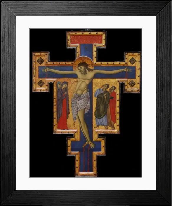 Framed Print : Crusifix, c. 1260-1270. Artist: Master of Saint Francis, (Maestro di San Francesco) (active 1260-1280) Framed Print : Crusifix, c. 1260-1270. Artist: Master of Saint Francis, (Maestro di San Francesco) (active 1260-1280)