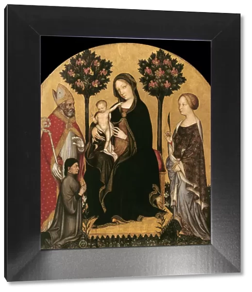 Mary Enthroned with the Child, Saints and a Donor. Artist: Gentile da Fabriano (ca 1370-1427)