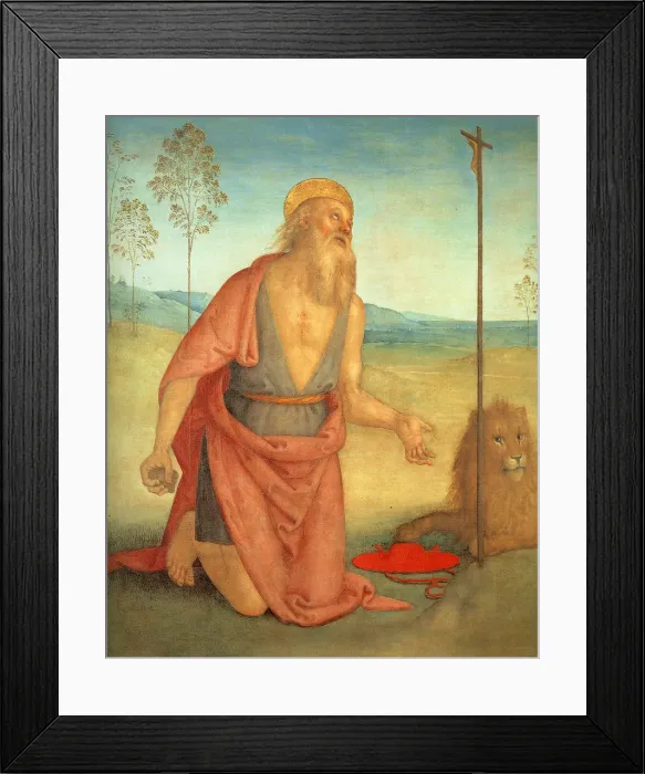 Framed Print : Saint Jerome, c. 1512. Artist: Perugino (ca. 1450-1523) Framed Print : Saint Jerome, c. 1512. Artist: Perugino (ca. 1450-1523)