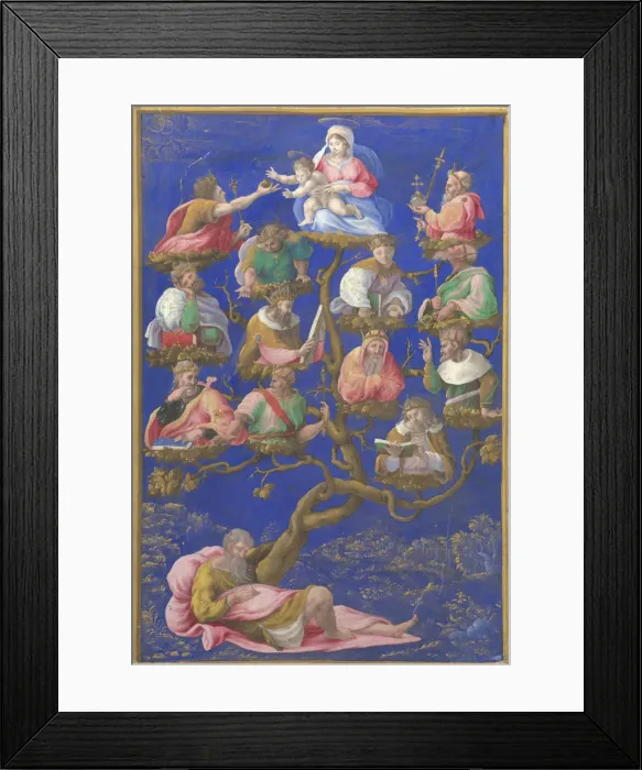 Framed Print : The Tree of Jesse, c. 1535. Artist: Genga, Gerolamo (1476-1551) Framed Print : The Tree of Jesse, c. 1535. Artist: Genga, Gerolamo (1476-1551)