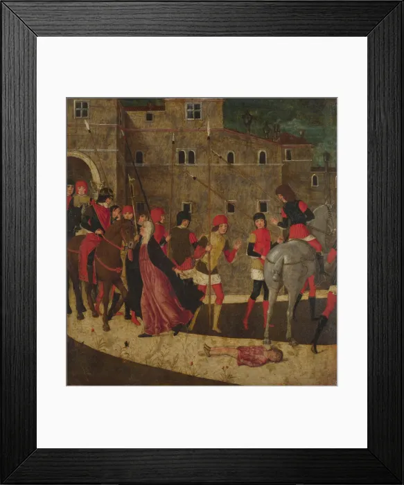 Framed Print : The Widows Petition, Between 1475 and 1500. Artist: Italian master Framed Print : The Widows Petition, Between 1475 and 1500. Artist: Italian master