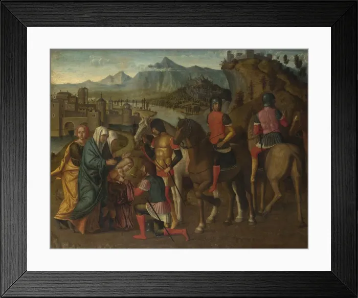 Framed Print : Coriolanus persuaded by his Family to spare Rome, c. 1500. Artist: Michele da Verona (1470-1536 / 44) Framed Print : Coriolanus persuaded by his Family to spare Rome, c. 1500. Artist: Michele da Verona (1470-1536 / 44)