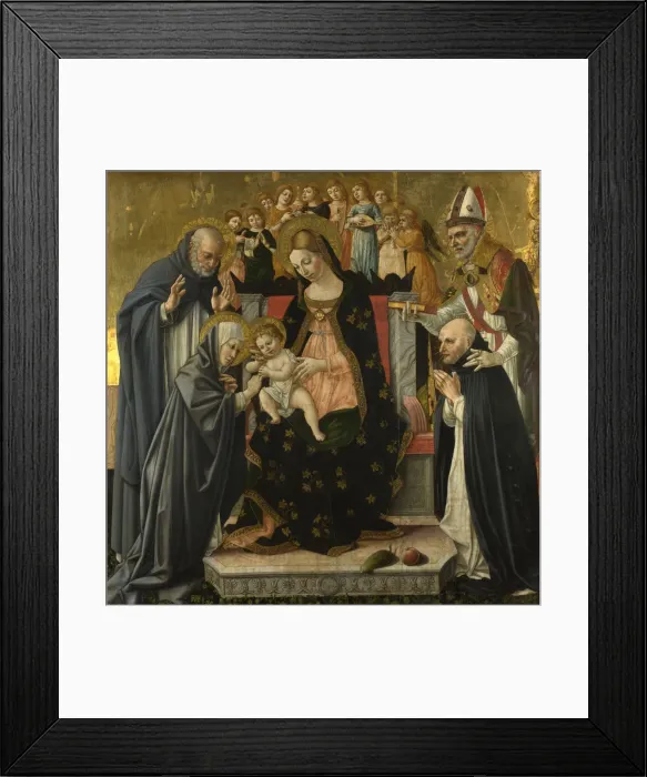 Framed Print : The Mystic Marriage of Saint Catherine of Siena, c. 1490-1495. Artist: Lorenzo d Alessandro (ca 1445-1503) Framed Print : The Mystic Marriage of Saint Catherine of Siena, c. 1490-1495. Artist: Lorenzo d Alessandro (ca 1445-1503)