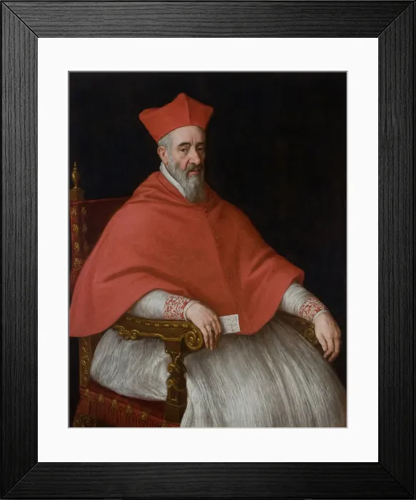 Framed Print : Portrait of a Cardinal Giovanni Dolfin (1545-1622). Artist: Bassano, Leandro (1557-1622) Framed Print : Portrait of a Cardinal Giovanni Dolfin (1545-1622). Artist: Bassano, Leandro (1557-1622)